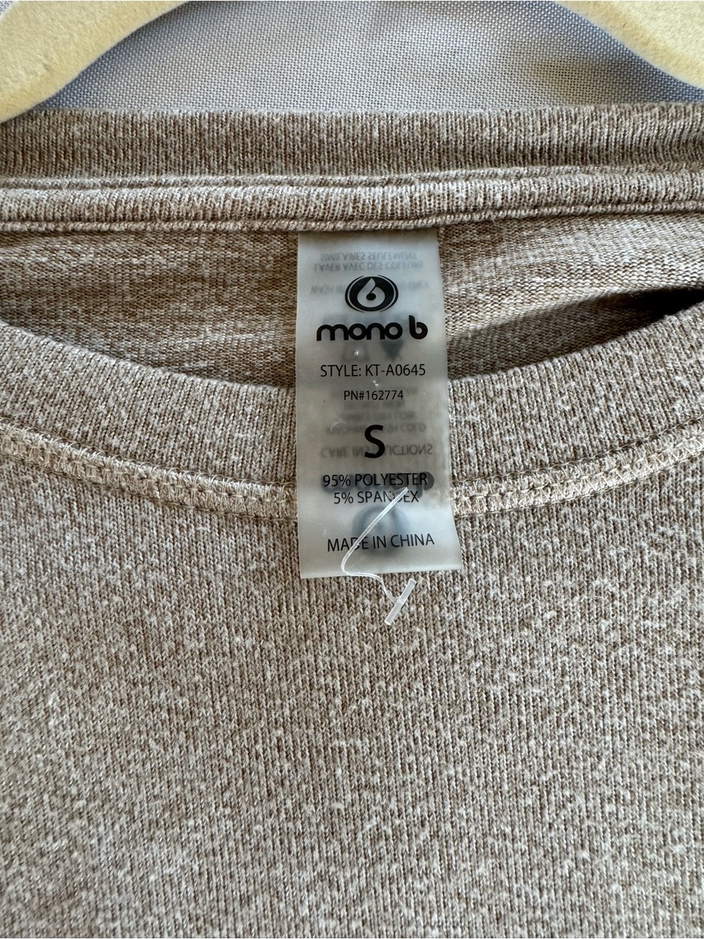 Mono B Heathered Taupe Crewneck Knit Top - Picture 4 of 4